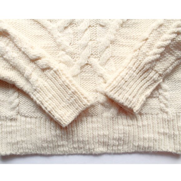 Isabel Marant Étoile Ryder Bouclè Trim Cable-Knit Wool Sweater / FR 38 / Cream - Picture 6 of 10